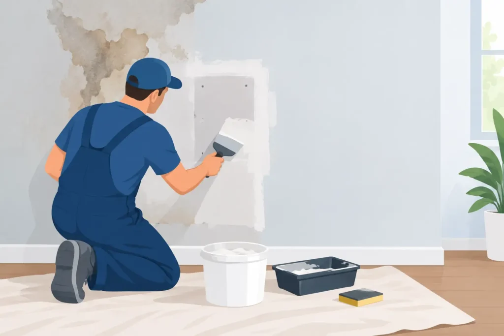 Drywall Patching After Water Damage Done Right