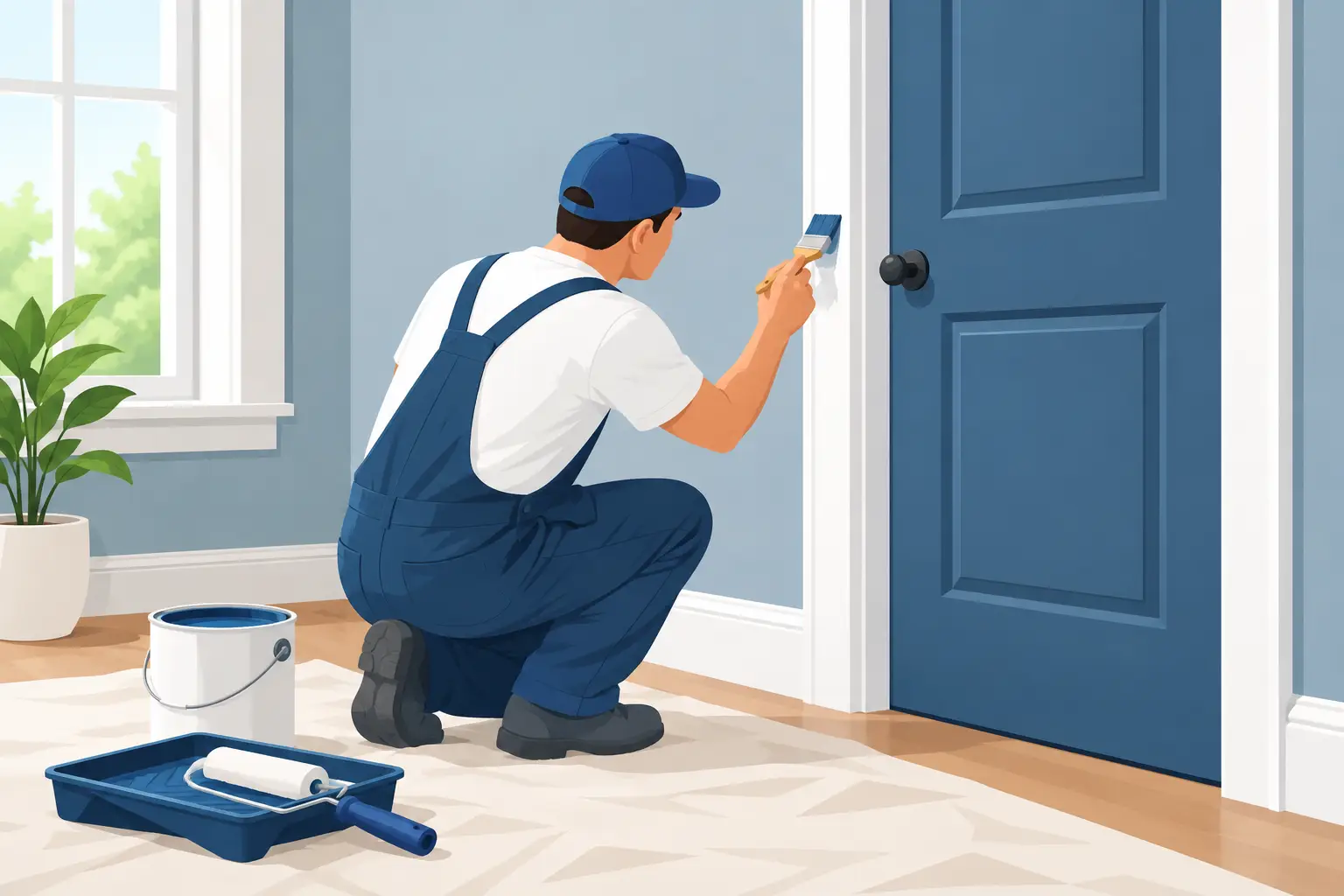 Trim and Door Painting for a Cleaner Finish